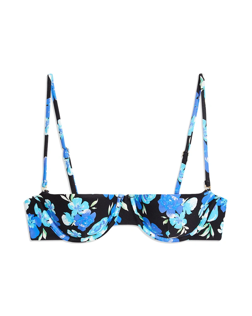 90s Floral Balconette Bikini Top: Retro Vibe, Modern Swim.